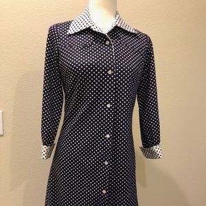 Vintage 60s polka dot shirt dress
